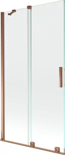 Mexen Velar parawan nawannowy 2-skrzydłowy przesuwny 100 x 150 cm, transparent, różowe złoto - 896-100-000-01-60 - Parawany nawannowe - miniaturka - grafika 1