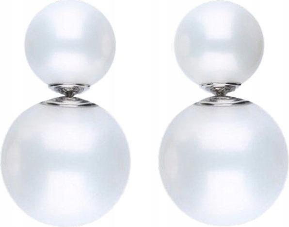 Srebrne kolczyki 925 okrągłe białe kulki 11,13g Eleganckie modne prezent
