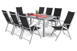 Meble ogrodowe aluminiowe Ibiza 185 cm Silver / Black 8+1 - Meble ogrodowe - miniaturka - grafika 6