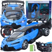 Zabawki zdalnie sterowane - SAMOCHÓD SPORTOWY DŹWIĘK AUTO ŚWIATŁA AKU MODEL STEROWANY NA PILOT RC - miniaturka - grafika 1