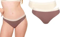 Majtki damskie - Bawełniane majtki damskie 2 SZTUKI Sloggi GO Ribbed R Tai C2P 2 KOLORY XS - miniaturka - grafika 1