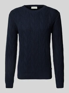 Sweter z dzianiny z okrągłym dekoltem - Swetry męskie - miniaturka - grafika 1