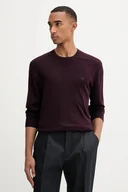 Swetry męskie - Calvin Klein sweter wełniany męski kolor bordowy lekki LV04LB305G - miniaturka - grafika 1