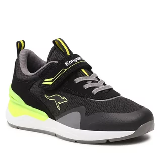 Buty dla chłopców - Sneakersy KANGAROOS - Kd-Gym Ev 18722 000 5062 S Jet Black/Neon Yellow - grafika 1