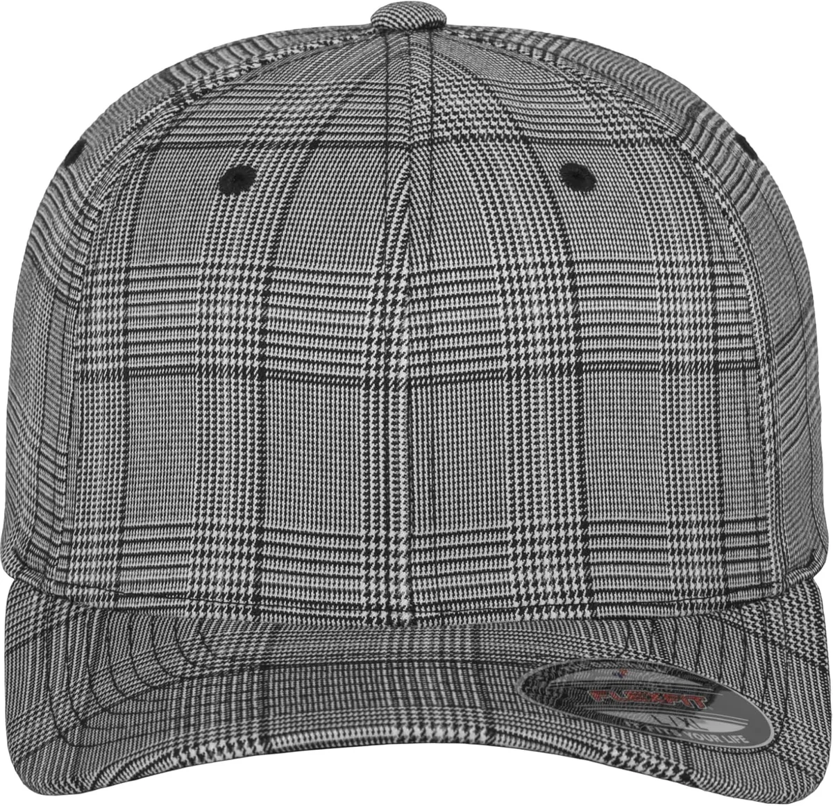 CZAPKA Z DASZKIEM UNISEX CZARNO BIAŁA W KRATKĘ