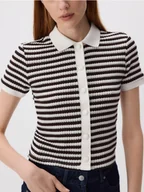 Swetry damskie - Reserved - Kardigan z krótkimi rękawami - wielobarwny - miniaturka - grafika 1