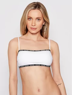 Stroje kąpielowe - Calvin Klein Swimwear Góra od bikini Bandeau KW0KW01274 Biały - grafika 1