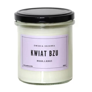 Świece - Świeca sojowa KWIAT BZU - aromatyczna ręcznie robiona naturalna świeca zapachowa w słoiczku 300ml - grafika 1