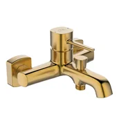 Baterie wannowe i prysznicowe - Bateria wannowa ścienna Laveo Pola złoty szczotkowany BAP_G10B - miniaturka - grafika 1