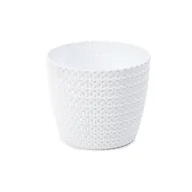 Donice - Doniczka osłonka pleciona Biały śred. 300 mm H 260 mm - miniaturka - grafika 1
