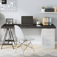 Meble modułowe i akcesoria - vidaXL Blat stołu, ciemnoszary, 160x60x6 cm, lite drewno dębowe - miniaturka - grafika 1