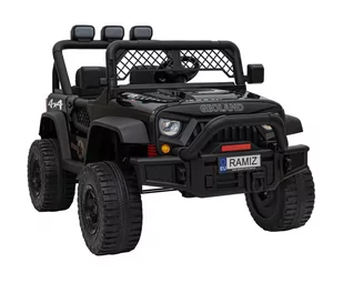 Autko terenowe Geoland Power dla 2 dzieci Czarny + Pilot + Silniki 2x200W + Bagażnik + Radio MP3 + LED - Pojazdy elektryczne dla dzieci - miniaturka - grafika 1