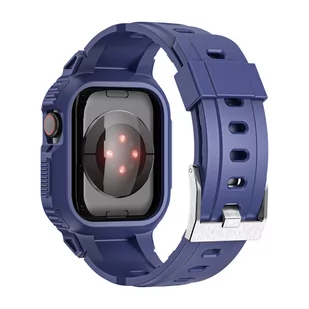 Pasek do zegarka Apple 41 mm / 40 mm / 38 mm Silikon z etui odpornym na wstrząsy Niebieski - Akcesoria do smartwatchy - miniaturka - grafika 1
