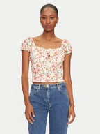 Bluzki damskie - Guess Bluzka W5GP13 KCVA1 Beżowy Slim Fit - miniaturka - grafika 1