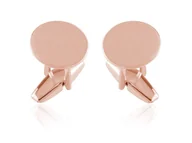 Spinki do mankietów i krawatów - Srebrne spinki do mankietów - koła 14mm - rose gold - miniaturka - grafika 1