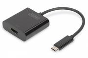 Adaptery i przejściówki - Digitus Adapter graficzny HDMI 4K 30Hz UHD na USB 3.1 Typ C z audio czarny 15cm (DA-70852) - miniaturka - grafika 1