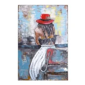 Obrazy i zdjęcia - Obraz metalowy 3D LOFT CZERWONY KAPELUSZ 1 - miniaturka - grafika 1