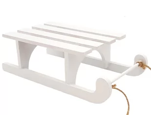 Sanki drewniane ozdobne białe 20 cm - Ozdoby bożonarodzeniowe - miniaturka - grafika 1