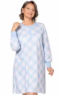 Piżamy damskie - Koszula nocna z długim rękawem Agata III 257 21, Kolor niebieski-kratka, Rozmiar 2XL, MARTEL - Primodo.com - miniaturka - grafika 1