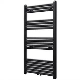 vidaXL Grzejnik łazienkowy, prosty 600 x 1160 mm, czarny - Grzejniki łazienkowe - miniaturka - grafika 1
