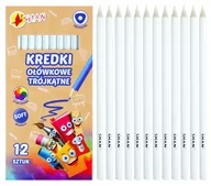 Kredki, ołówki, pastele i pisaki - Kredki ołówkowe trójkątne Shan Białe 12 sztuk - miniaturka - grafika 1