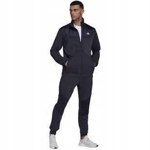 Dres męski adidas Satin French Terry Track Suit granatowy HI5396 2XL - Dresy męskie - miniaturka - grafika 1