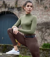 Koszulki jeździeckie - Waldhausen Koszulka damska funkcyjna Kingsville ELT - olive - miniaturka - grafika 1