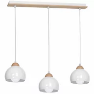 Lampy sufitowe - Żyrandol Dama, 3-pkt., biały/jasne drewno - miniaturka - grafika 1