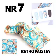 Ozdoby do paznokci - Folia Transferowa 100 cm Retro Paisley Nr 7 - miniaturka - grafika 1