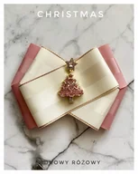 Broszki - Brosza z różową Choinką z kryształków Mikołajki Święta - miniaturka - grafika 1