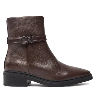 Botki Calvin Klein HW0HW02183 Brązowy - Botki damskie - miniaturka - grafika 1