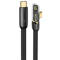 Kable - USAMS Kabel kątowy USB-C na USB-C PD 100W Fast Charging Iceflake Series 1,2m czarny/black SJ584USB01 (US-SJ584) - miniaturka - grafika 1
