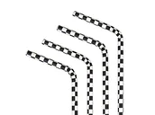 Słomki do napojów - Słomki urodzinowe Szachownica - 19,5 cm - 10 szt. - miniaturka - grafika 1