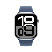 Smartwatch - Apple Watch 10 GPS 46mm z aluminium srebrnym pasek sportowy S/M Niebieski - miniaturka - grafika 1