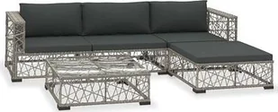 Elior 5-częściowy szary zestaw wypoczynkowy do ogrodu - Beck 5A - Meble ogrodowe - miniaturka - grafika 1