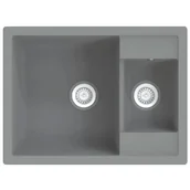 Zlewozmywaki - Szary granitowy zlewozmywak dwukomorowy L8-K71 - miniaturka - grafika 1