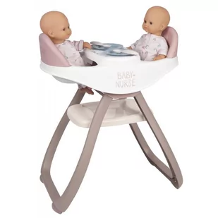 Krzesełko do karmienia dla bliźniaków Baby Nurse Smoby - Akcesoria dla lalek - miniaturka - grafika 1
