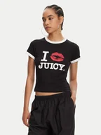 Koszulki i topy damskie - Juicy Couture T-Shirt I Kiss JCWCT125318 Czarny Slim Fit - miniaturka - grafika 1