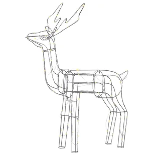 Dekoracja ogrodowa LED jeleń 117 cm srebrna LAUGAR Lumarko! - Ozdoby bożonarodzeniowe - miniaturka - grafika 1