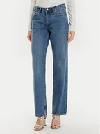 Spodnie damskie - Gina Tricot Jeansy 21489 Granatowy Straight Fit - miniaturka - grafika 1