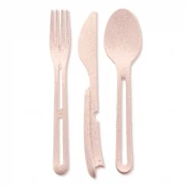 Koziol Zestaw sztućców Klikk Organic 3 el. różowy 4003669 - Zestawy sztućców - miniaturka - grafika 1