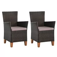 Fotele i krzesła ogrodowe - vidaXL Fotele ogrodowe z polirattanu, 2 szt., 59 x 59 x 87,5 cm - miniaturka - grafika 1