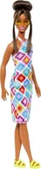 Lalki dla dziewczynek - Lalka Barbie Mattel Fashionistas w kolorowej, „szydełkowej” sukience HJT07 - miniaturka - grafika 1