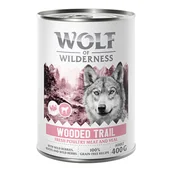 Mokra karma dla psów - Wolf of Wilderness Adult “Expedition”, 6 x 400 g - Wooded Trails - Drób z cielęciną - miniaturka - grafika 1