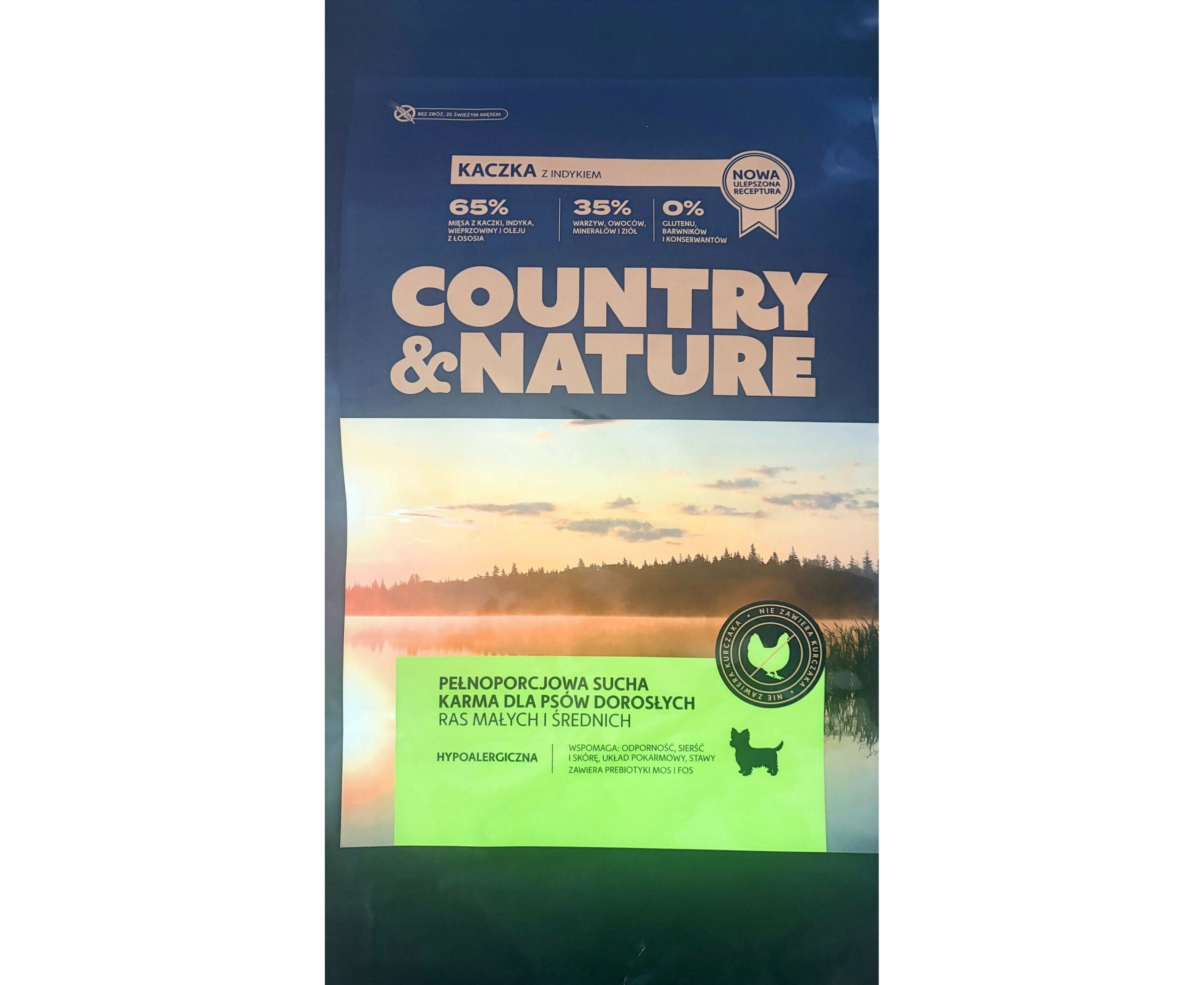 COUNTRY&NATURE Duck with Turkey Recipe 9kg hypoalergiczna karma dla psów Kaczka z indykiem -