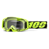 Gogle i okulary motocyklowe - Gogle Cross 100% ARmatic Przezroczysta Szybka Neonowy Żółty - miniaturka - grafika 1