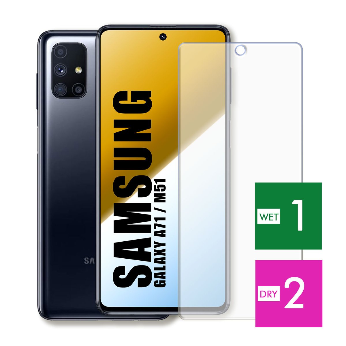 WZMOCNIONE SZKŁO DO SAMSUNG GALAXY A71 M51 SZYBKA HARTOWANE 9H JAKOŚĆ