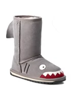 Buty dla dziewczynek - EMU Australia Śniegowce Little Creatures Shark K10589 Szary - miniaturka - grafika 1