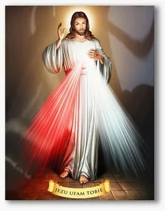 Jezus Miłosierny, nowoczesny obraz religijny plexi - Ikony i obrazy sakralne - miniaturka - grafika 1