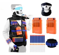 Zabawki militarne - Akcesoria Do Nerf Kamizelka, Bandana, 2X Magaz 6Strz, Opaska, 10 Strz Biał, 10 Strz Nieb - miniaturka - grafika 1